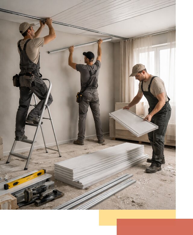 Монтаж потолка из ПВХ панелей в Ангарске оперативно и качественно