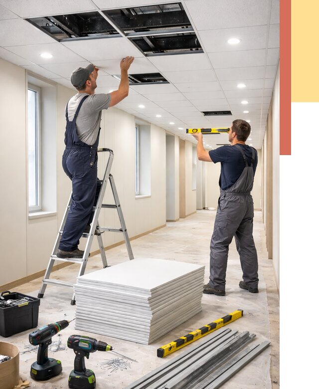 Ремонт потолка Армстронг в Ангарске от 4623 руб. — быстро и недорого | ОТДЕЛОЧНИК-Нгр