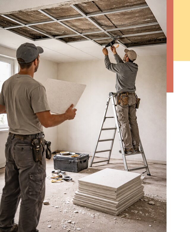 Замена плит подвесного потолка в Ангарске от 1798 руб. быстро и недорого | ОТДЕЛОЧНИК-Нгр