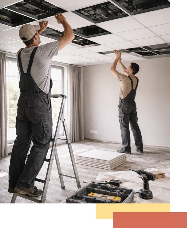 Замена плит подвесного потолка в Ангарске быстро и качественно