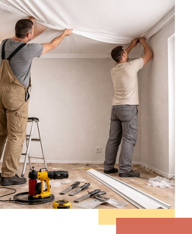 Монтаж ПВХ натяжного потолка в Ангарске качественно и быстро