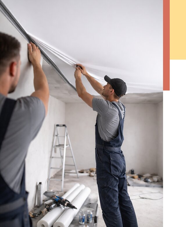 Монтаж матового натяжного потолка в Ангарске от 4623 руб./м² — быстро и недорого | ОТДЕЛОЧНИК-Нгр