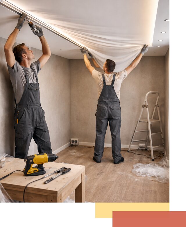 Монтаж натяжного потолка с подсветкой в Ангарске цена и сроки