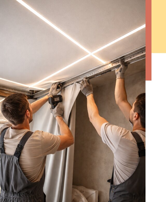 Монтаж натяжного потолка со световыми линиями в Ангарске от 1233 руб. | ОТДЕЛОЧНИК-Нгр