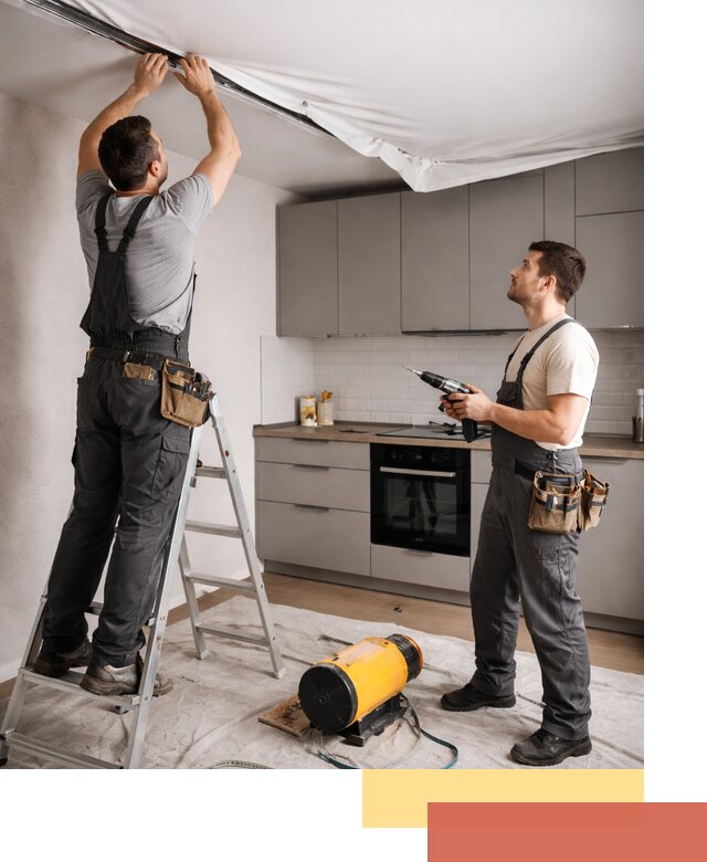 Монтаж натяжного потолка на кухне в Ангарске