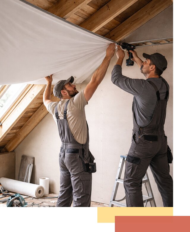 Монтаж натяжного потолка в мансарде в Ангарске