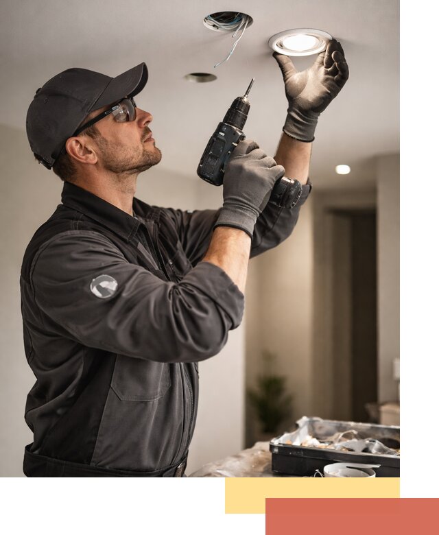 Установка точечных светильников в натяжной потолок в Ангарске