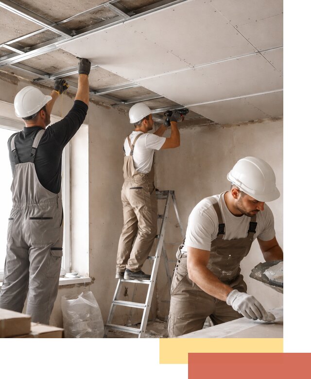 Одноуровневый потолок из гипсокартона в Ангарске — монтаж и отделка