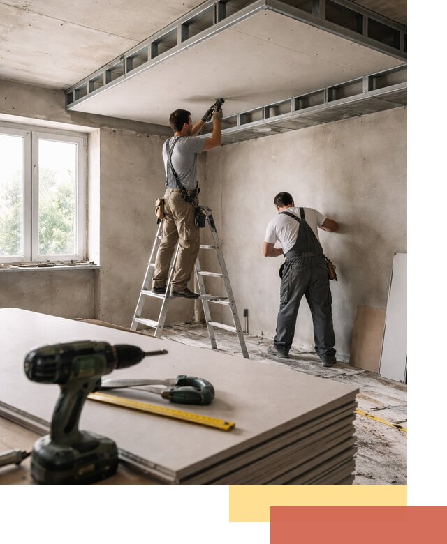 Двухуровневый потолок из гипсокартона в Ангарске