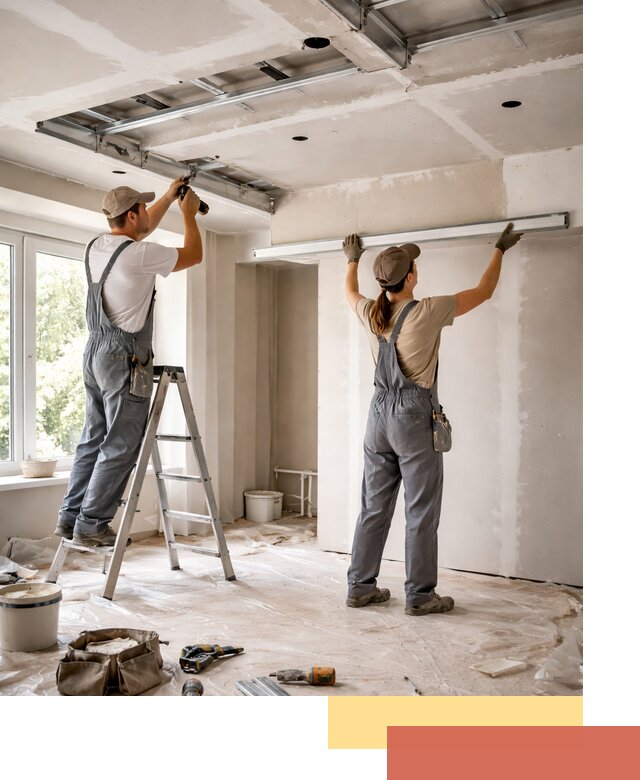 Монтаж многоуровневого потолка из гипсокартона в Ангарске