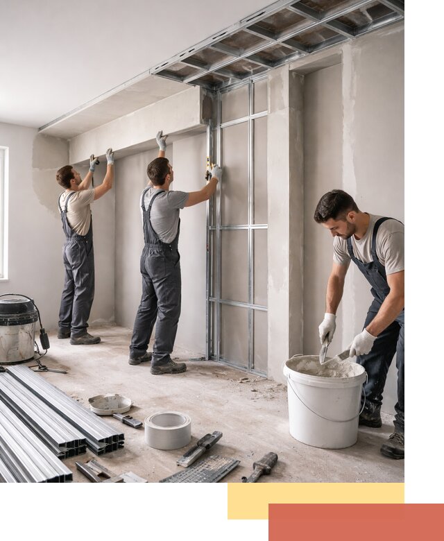 Монтаж потолка из гипсокартона с нишей в Ангарске