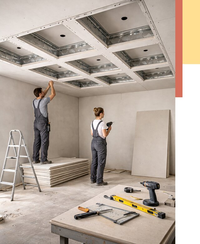 Кессонный потолок из гипсокартона в Ангарске от 1901 руб. — монтаж и под ключ | ОТДЕЛОЧНИК-Нгр