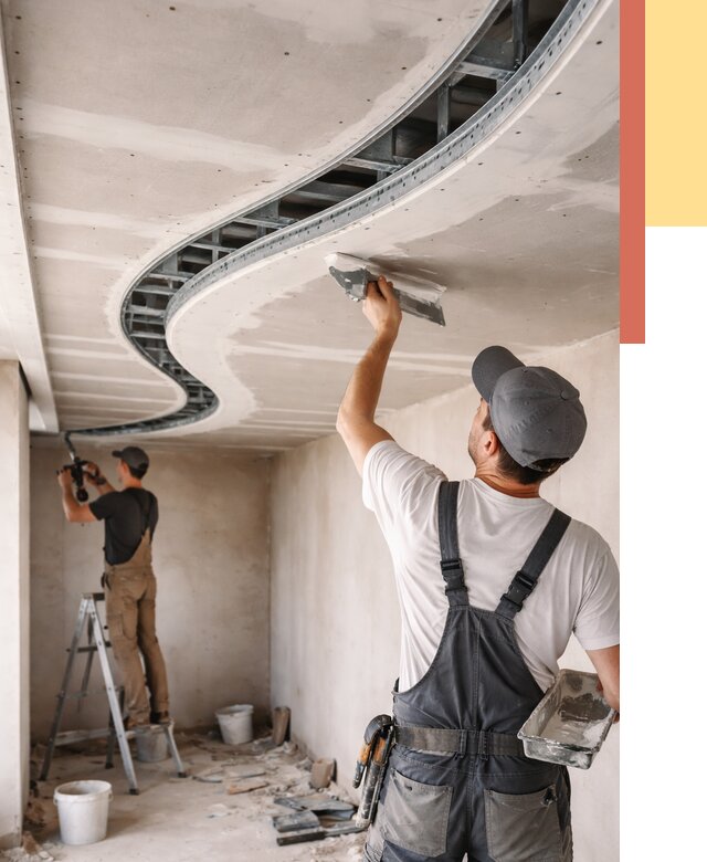 Криволинейный потолок из гипсокартона в Ангарске от 2158 руб./м2 | ОТДЕЛОЧНИК-Нгр