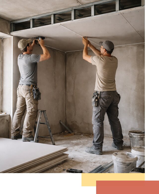 Короб из гипсокартона на потолке под ключ в Ангарске