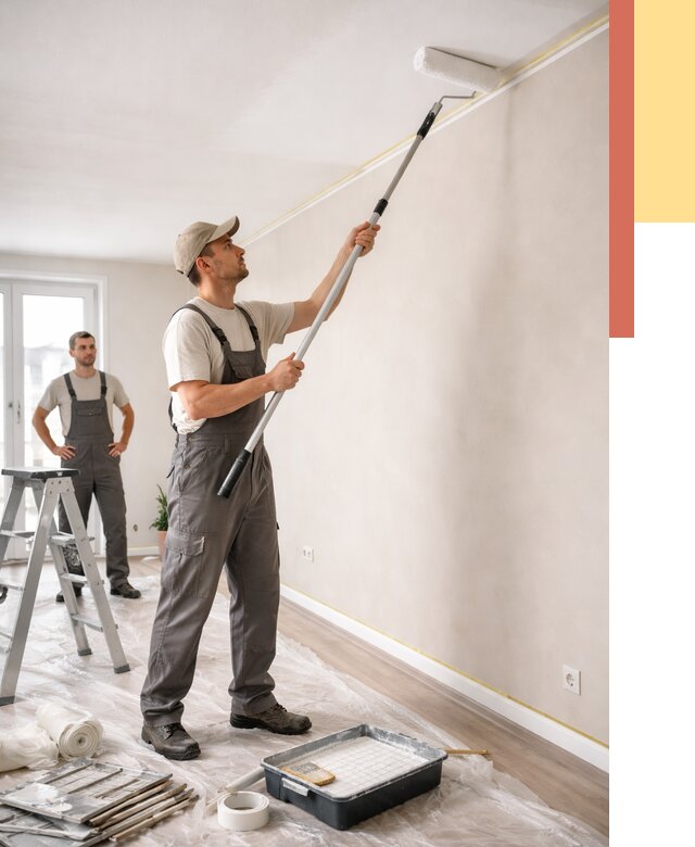 Покраска потолка из гипсокартона в Ангарске от 4623 руб./м2 — услуги под ключ | ОТДЕЛОЧНИК-Нгр