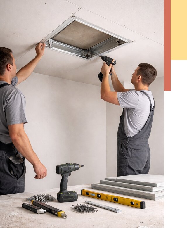 Установка люка в потолок ГКЛ в Ангарске от 2569 руб. под ключ | ОТДЕЛОЧНИК-Нгр