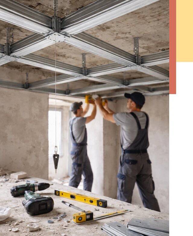Монтаж каркаса потолка из профиля в Ангарске от 4623 руб. — услуги ОТДЕЛОЧНИК-Нгр