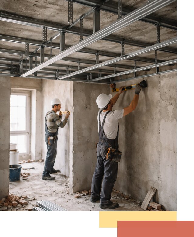 Монтаж каркаса потолка из профильного профиля в Ангарске