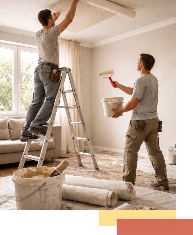 Поклейка обоев на потолок в Ангарске — качественно и быстро