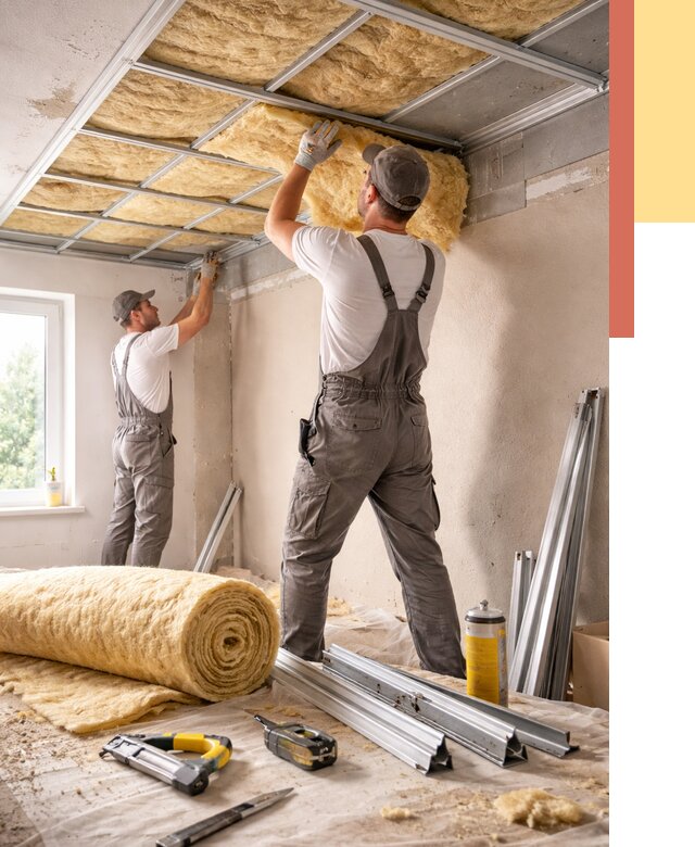 Утепление потолка в Ангарске от 7397 руб/м2 — недорого, быстро, под ключ | ОТДЕЛОЧНИК-Нгр