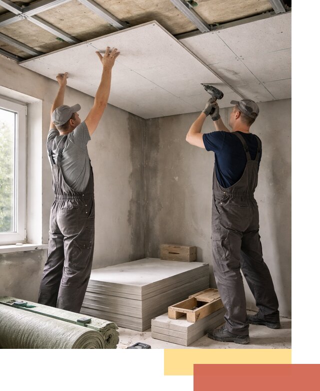 Шумоизоляция потолка панелями ЗИПС в Ангарске